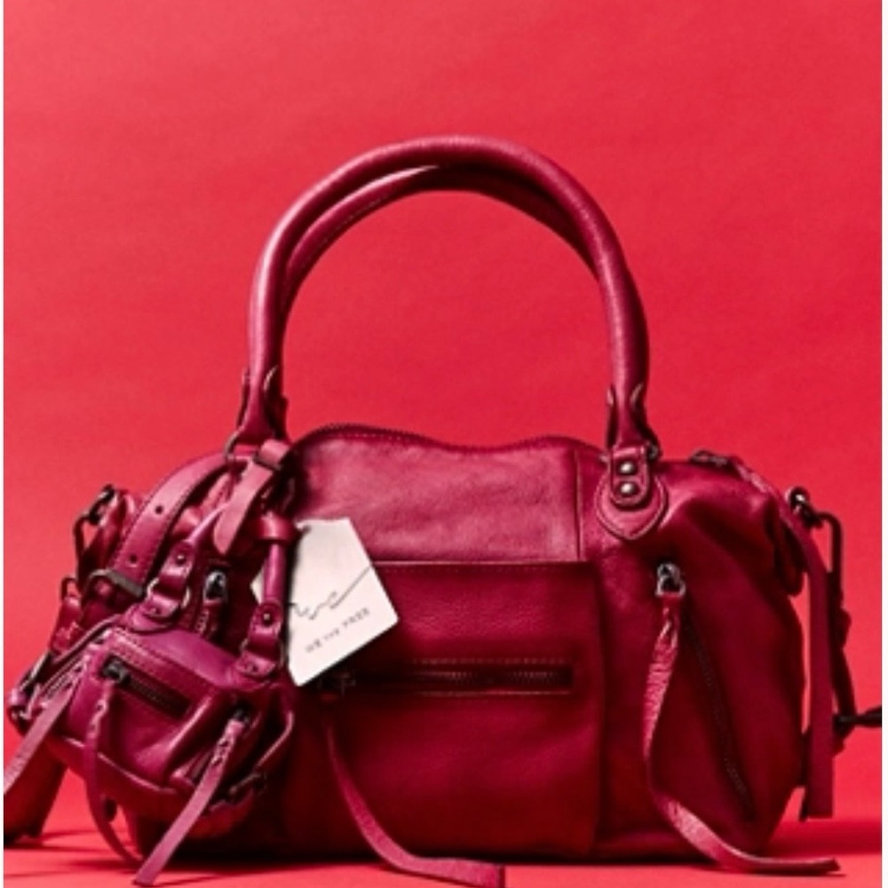 Free People We the Free Baby Emerson Leather Purse Handbag Açaí Pink NWT RARE